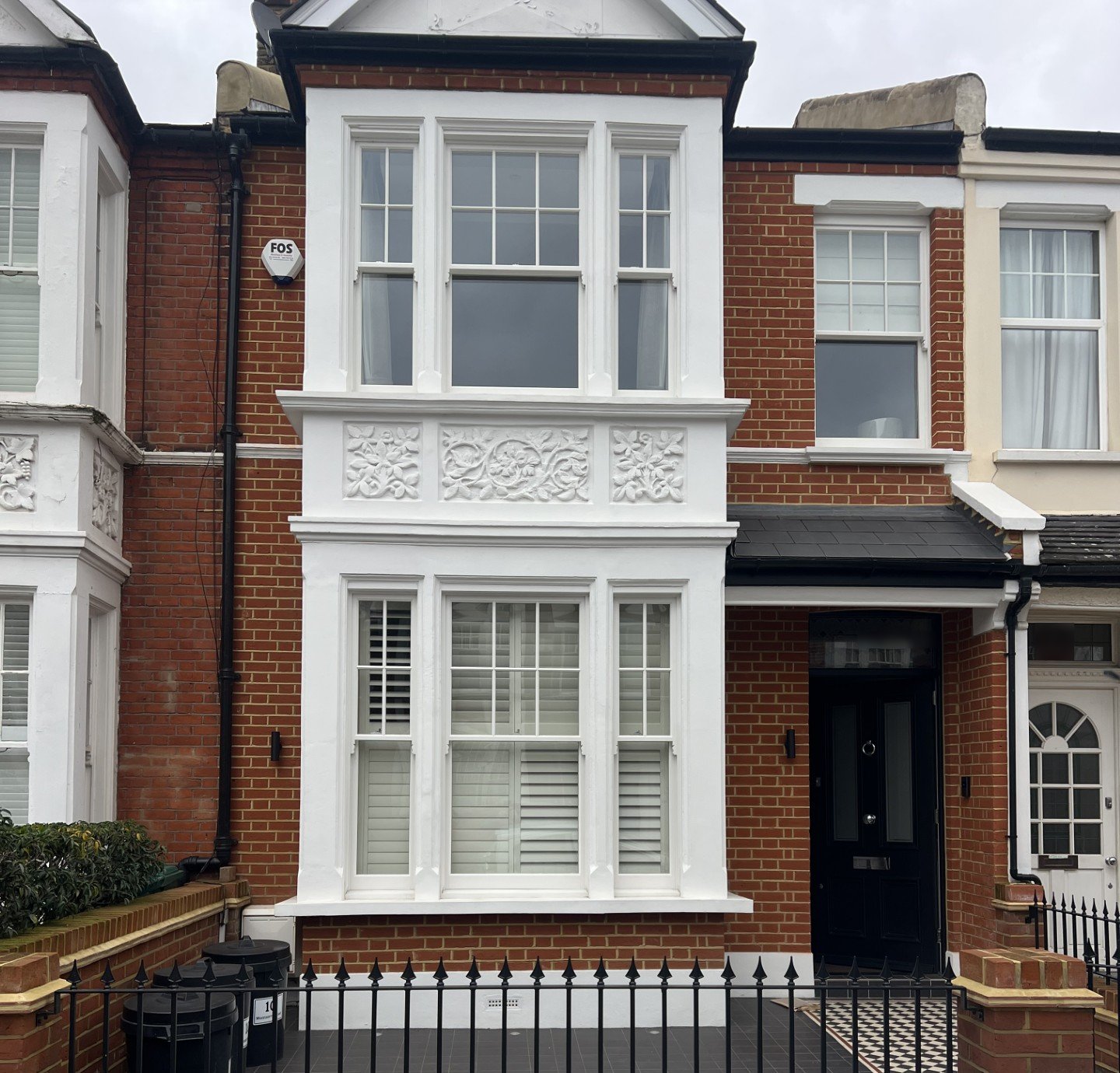 Restored front of a London period terrace